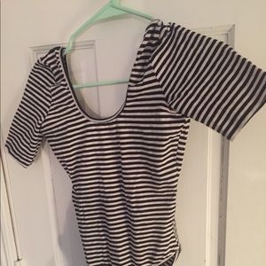 American Apparel leotard - stripes!!